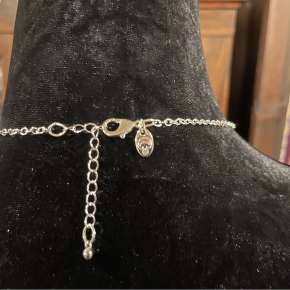 Multi Pendant Necklace Faceted Black Crystals Bezel Set In Silver Tone - Picture 8 of 8